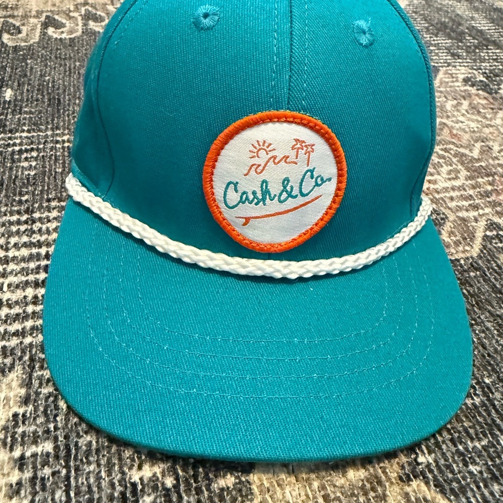 Kids Teal Hat with Orange and White Accents